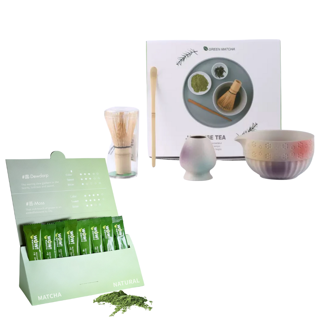 Rainbow Colorful Set 4p+Matcha Powder Pack