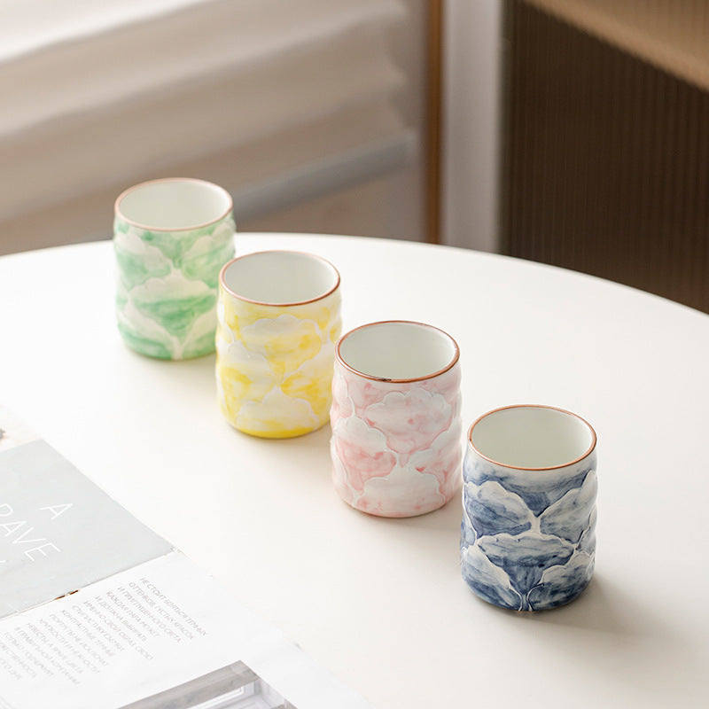 【Pre-order】Hand-Painted Peony Glass 200ml (Green)