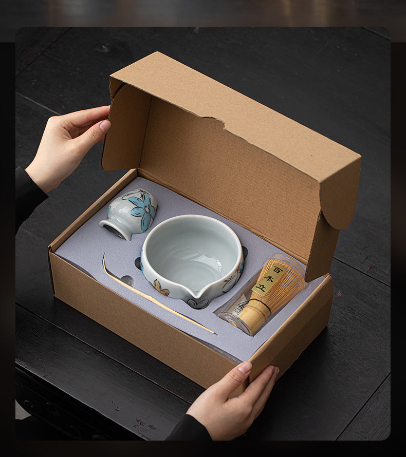 Ice Gray Blossoms Matcha Set 4 Pieces