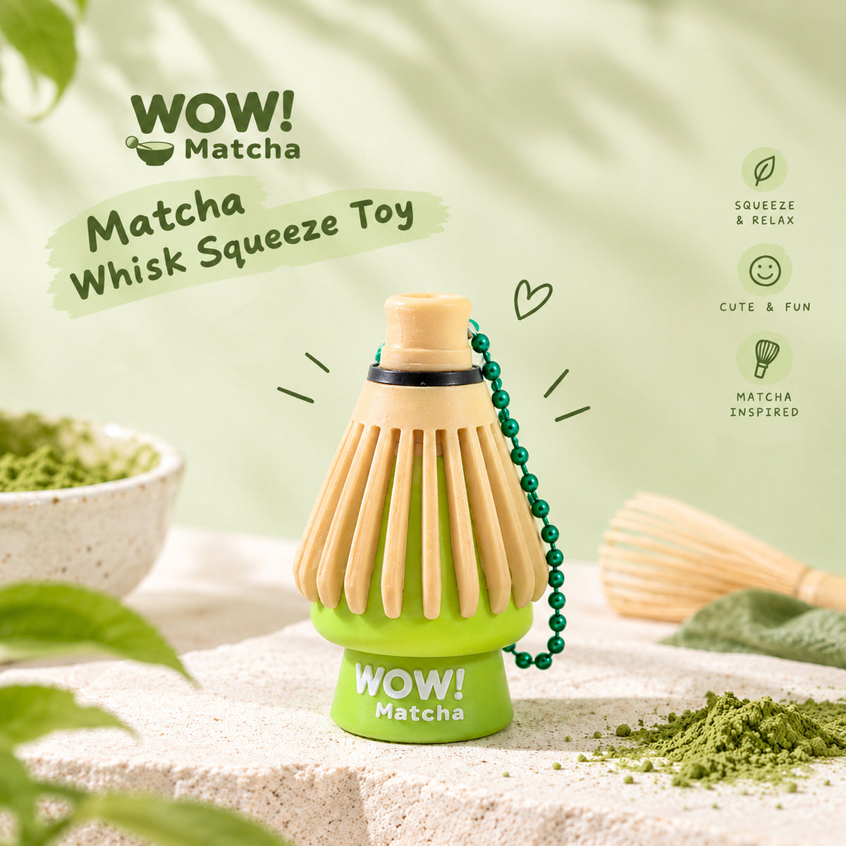 Matcha Whisk Squeeze Toy