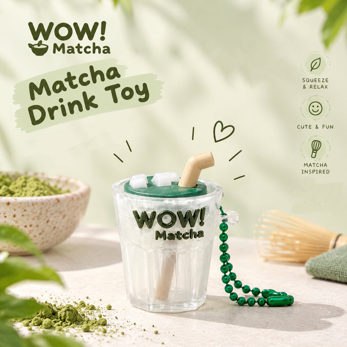 Matcha Drink Squeeze Toy