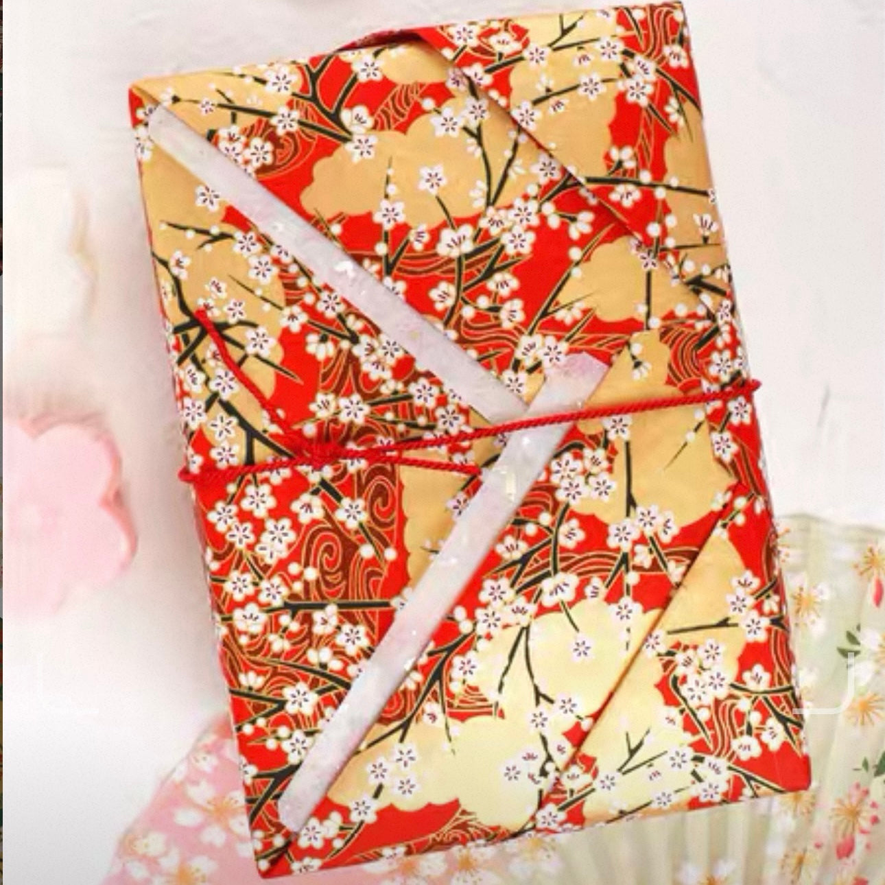 Red & Gold Sakura Gift Wrapping Paper