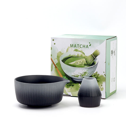 Vertical Gradient Black & White Matcha Set 2 Pieces