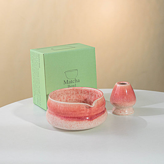 Kiln Fired Pink Matcha Set 2 Pieces