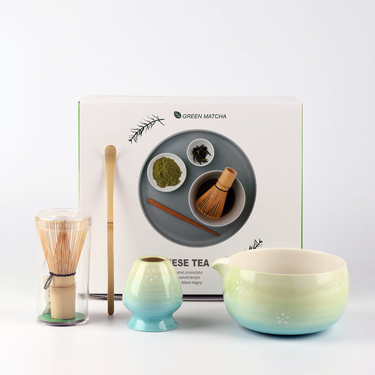 Blooming Serenity Gradient Green Matcha Set 4 Pieces