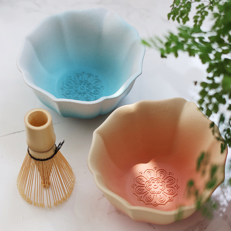 Embossed Gradient White-Blue Matcha Set 2 Pieces