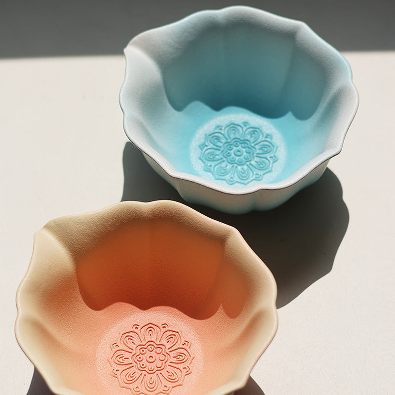 Embossed Gradient White-Blue Matcha Set 2 Pieces
