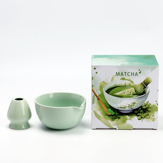 Celadon Vertical Stripe Matcha Set 2 Pieces