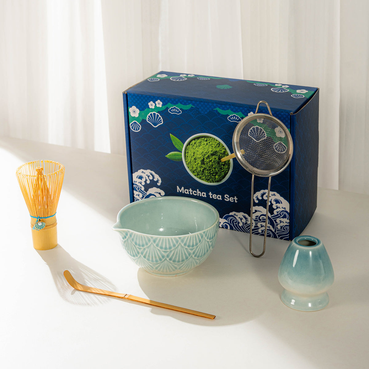 Seashell Ocean Blue Matcha Set 5 Pieces