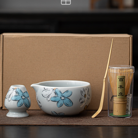 Ice Gray Blossoms Matcha Set 4 Pieces