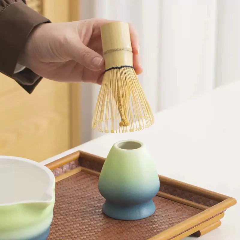 Green blue gradient tea Whisk Stand(Whisk Holder)