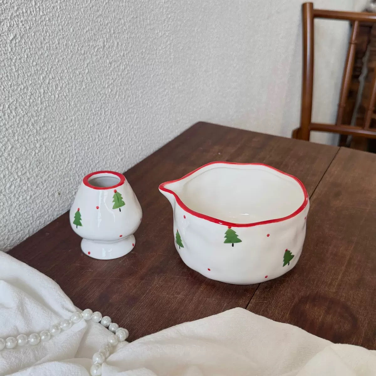 Christmas Tree Matcha Bowl 2 Pieces
