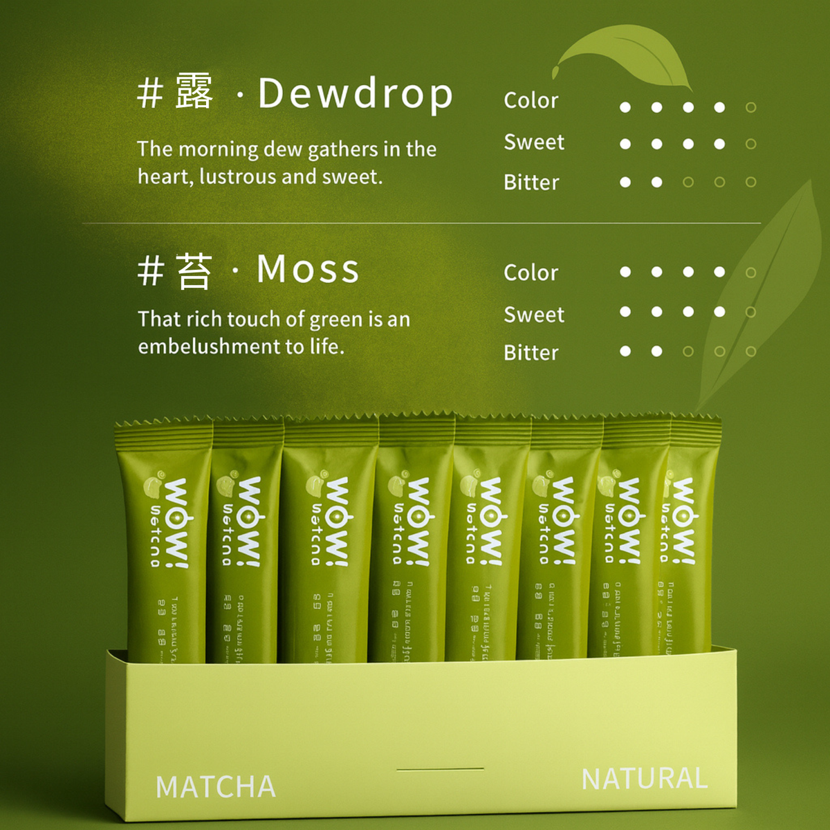 Matcha Powder Pak Matcha Powder—Curated pack(8 individual 2g sticks) – WOW Matcha!